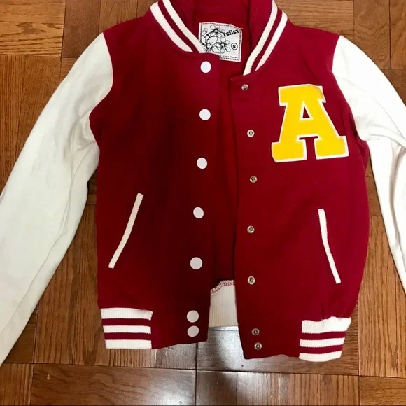 Red & White Letterman Sweater Jacket - Small - Picture 2 of 2